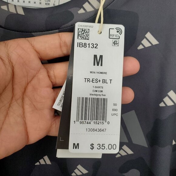 Adidas Train Essentials Seasonal Logo Short Sleeve Shirt Tee Mens Medium NWT - Picture 6 of 12